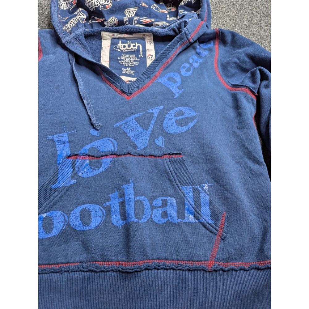 Touch by Alyssa Milano‎ New England Patriots Navy Blue Love Football Hoodie Med - Picture 3 of 12